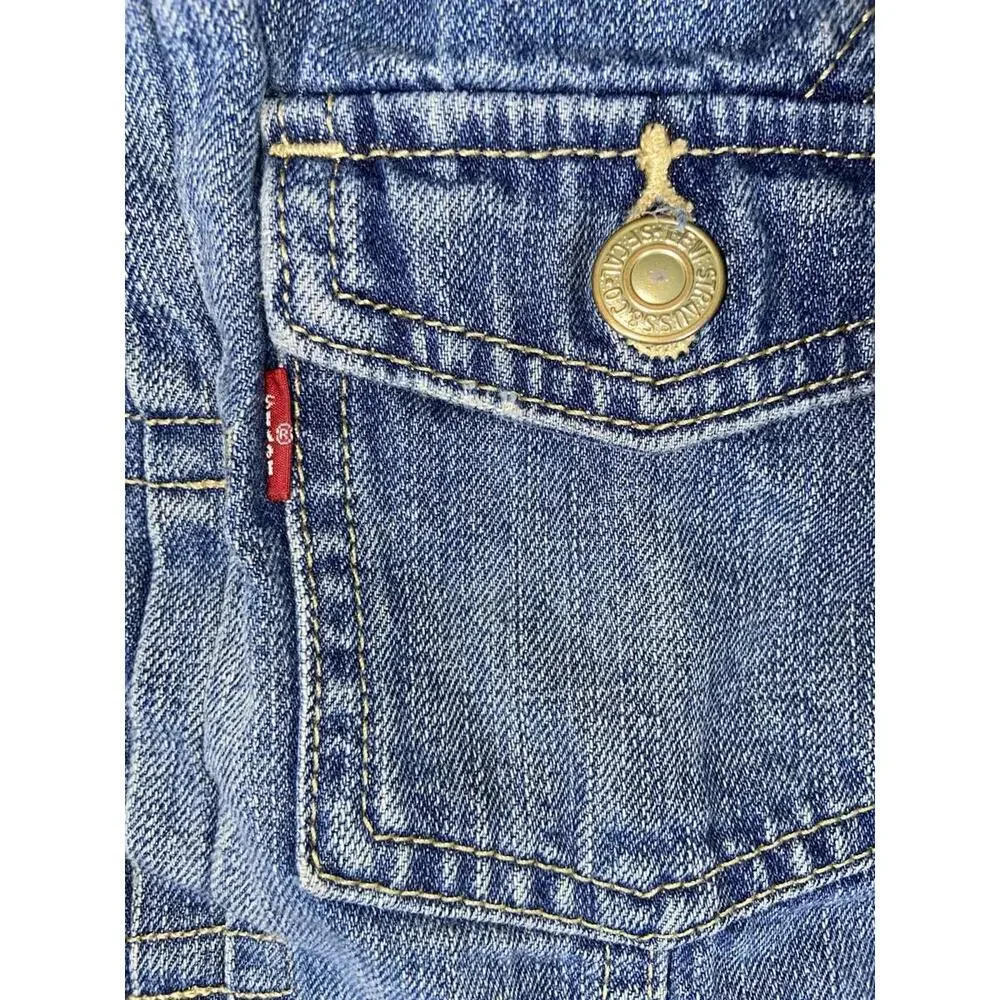 Levis San Francisco Denim Jacket Womens Size Small Petite Red Tab Retro 90s Y2k - Picture 3 of 8